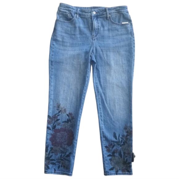 Chico's So Slimming Girlfriend Floral Ankle Jeans Plus Size 18 3.5 - Picture 6 of 10